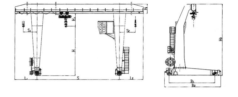 L型电葫芦门式蜜桃视频APP下载机结构图